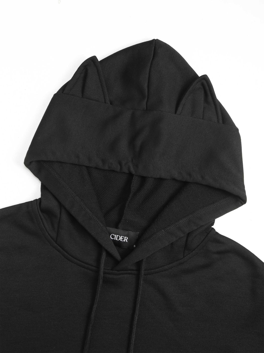  Sudadera con Cordón Sólido y Orejas de Gato