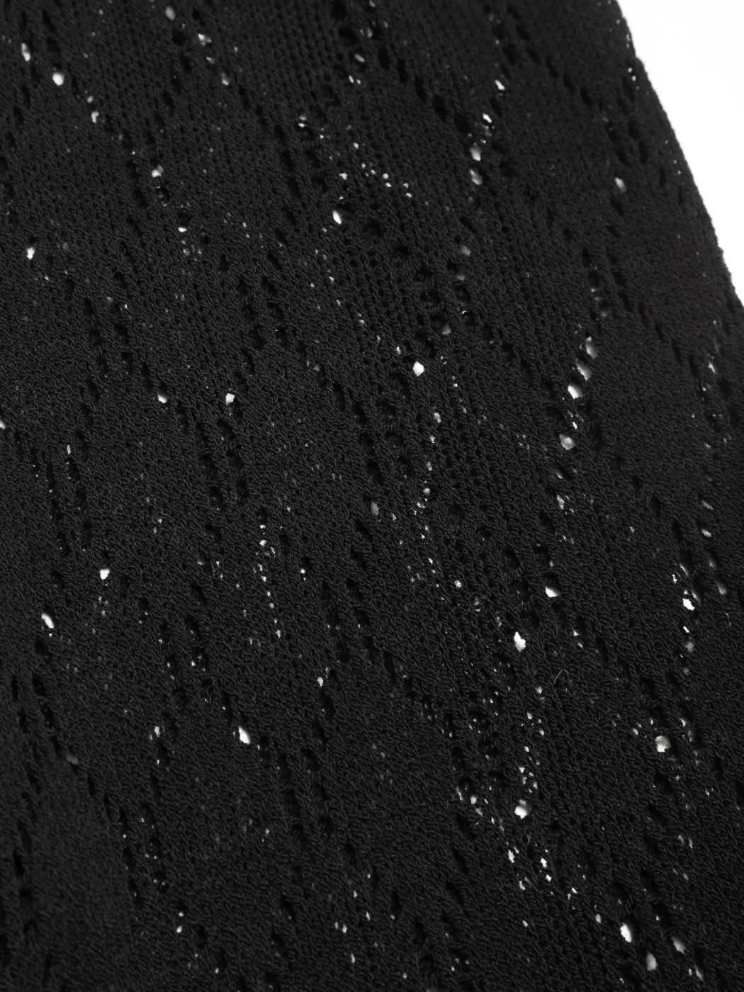 Einfarbige Strickhose mit weitem Bein und geometrischem Muster
