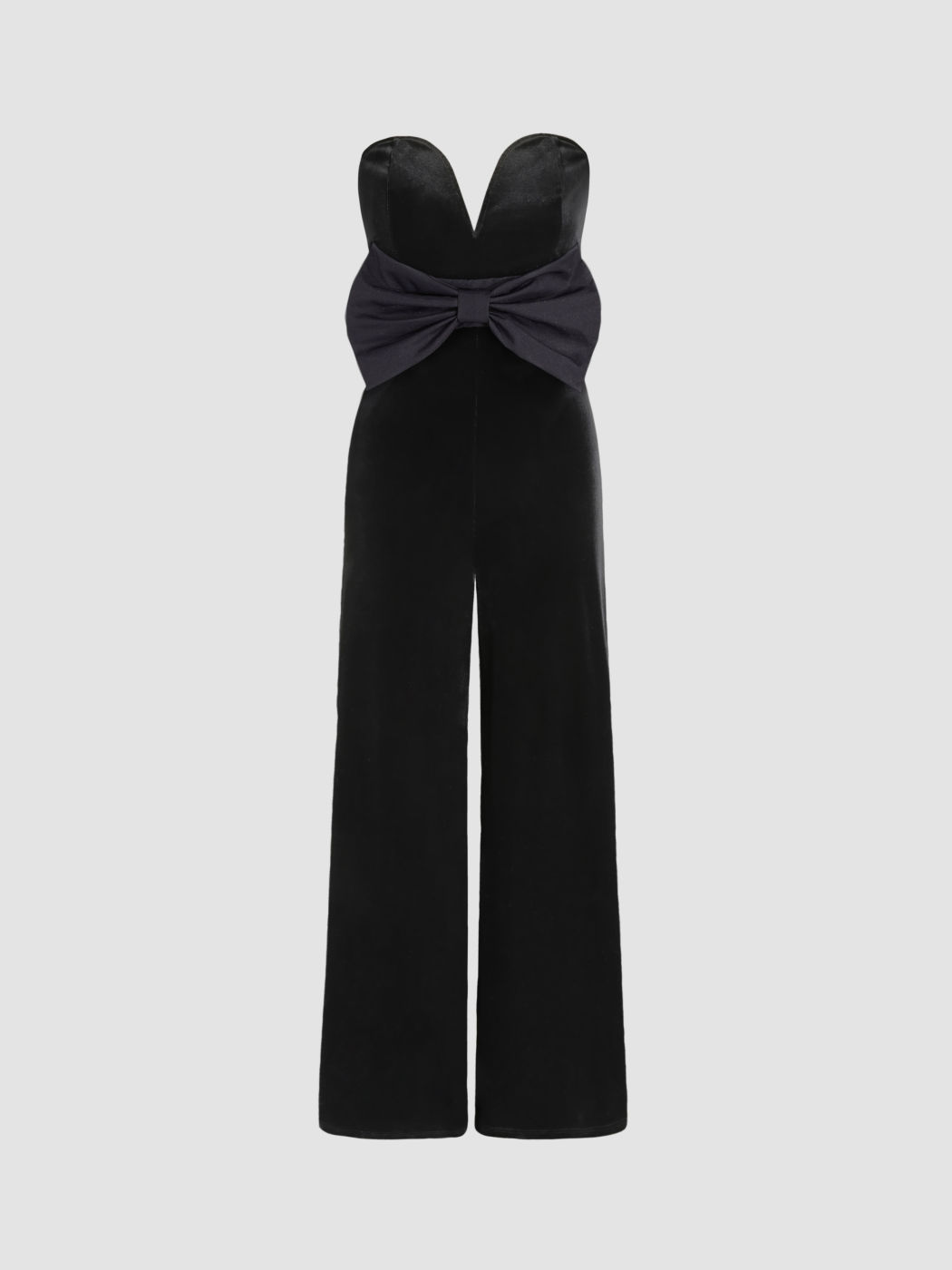  Mono sin tirantes de terciopelo con lazo corset