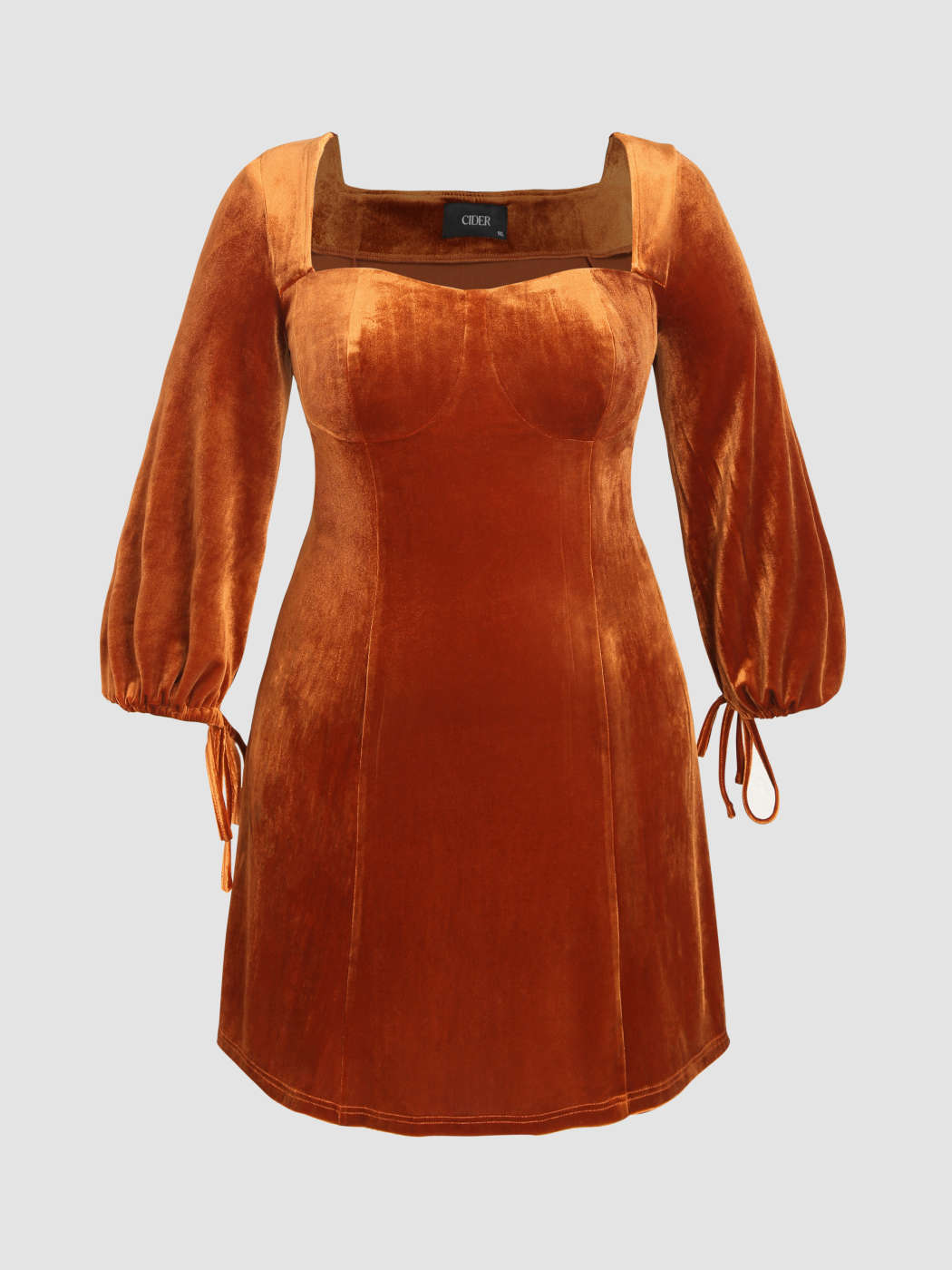 Solid Velvet Sweetheart Mini Dress Curve Plus