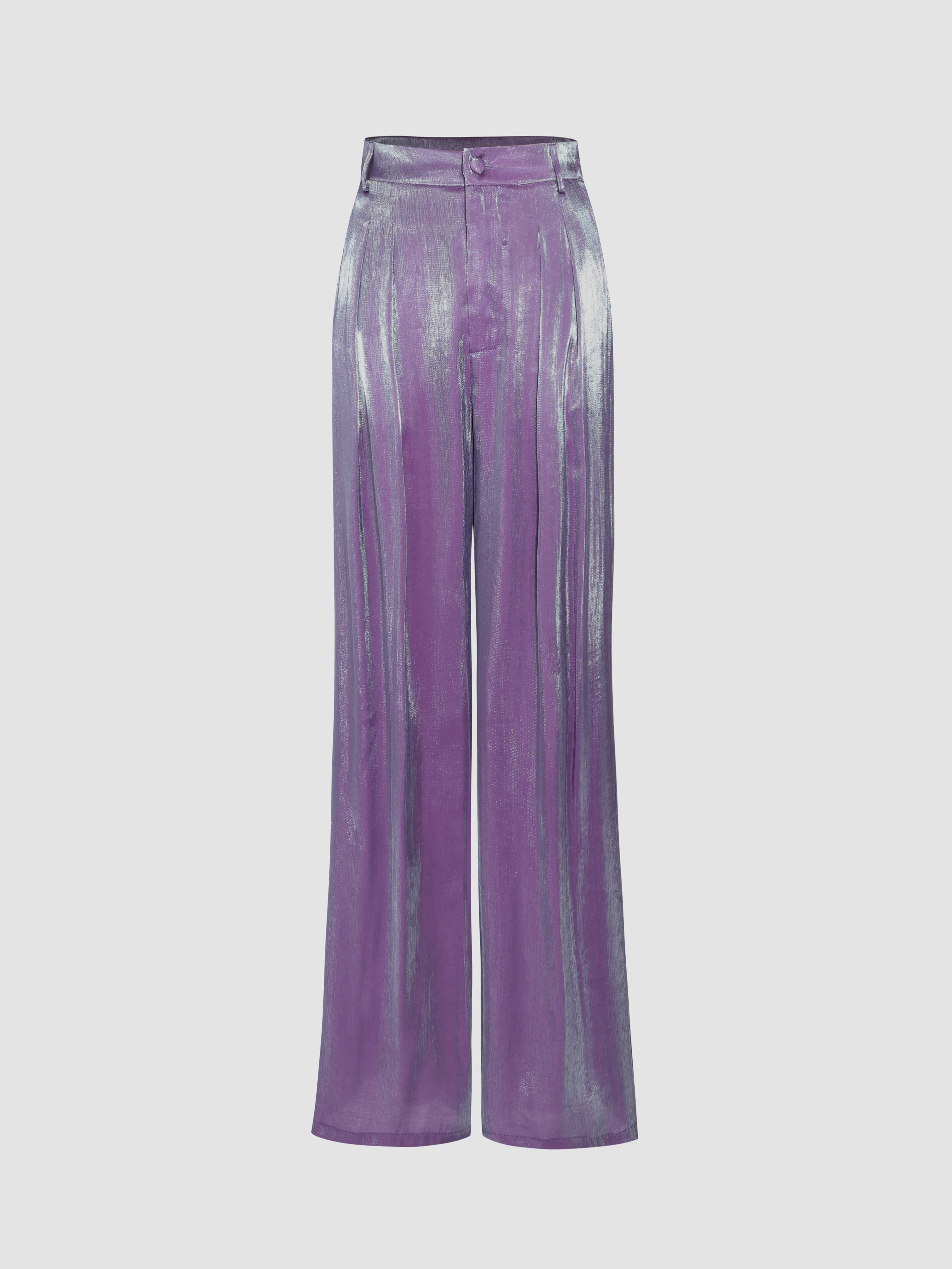 Purple store metallic pants