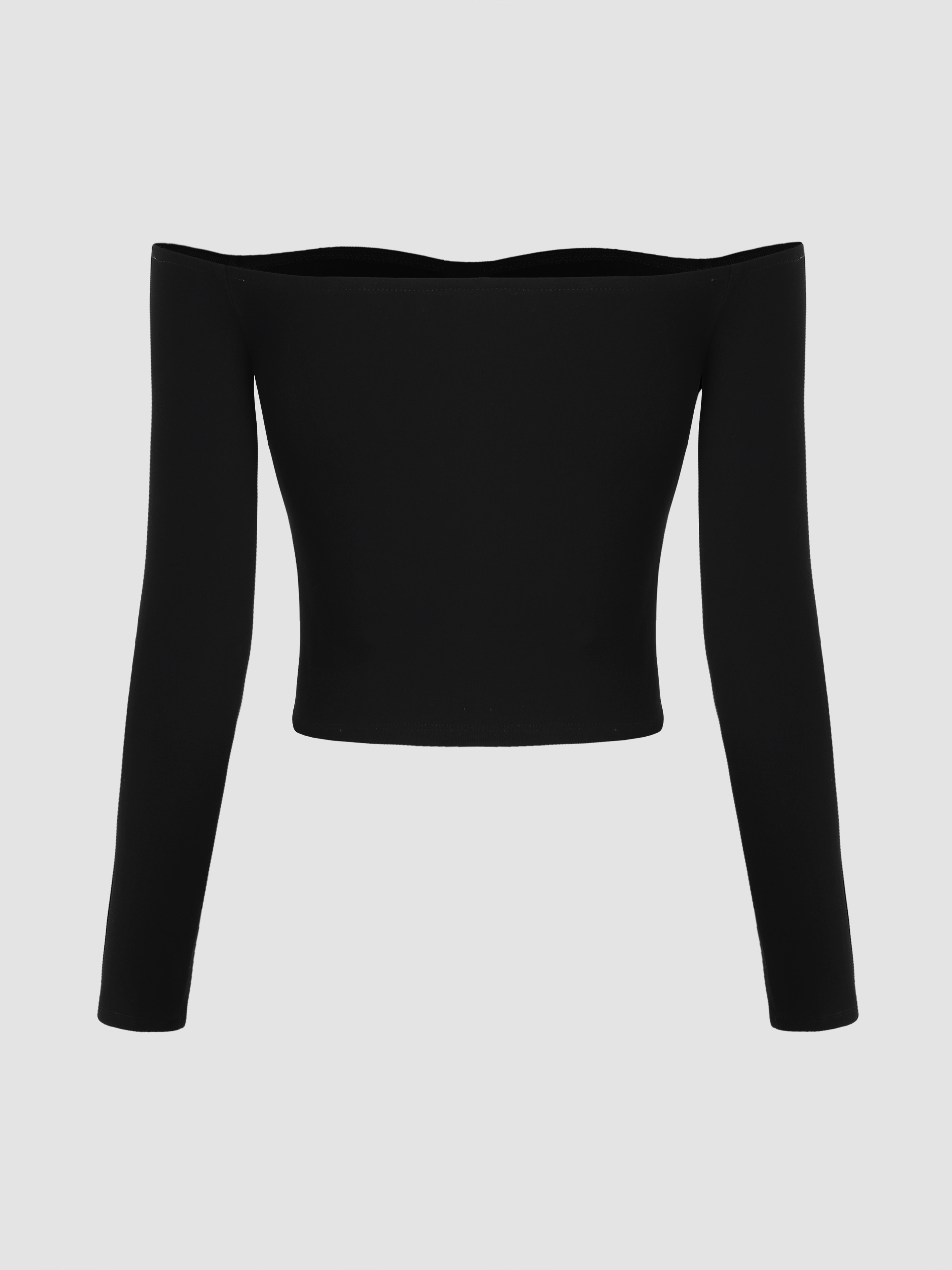 FREE SHIPPING Blouse Off Shoulder Button Long Sleeve White Black