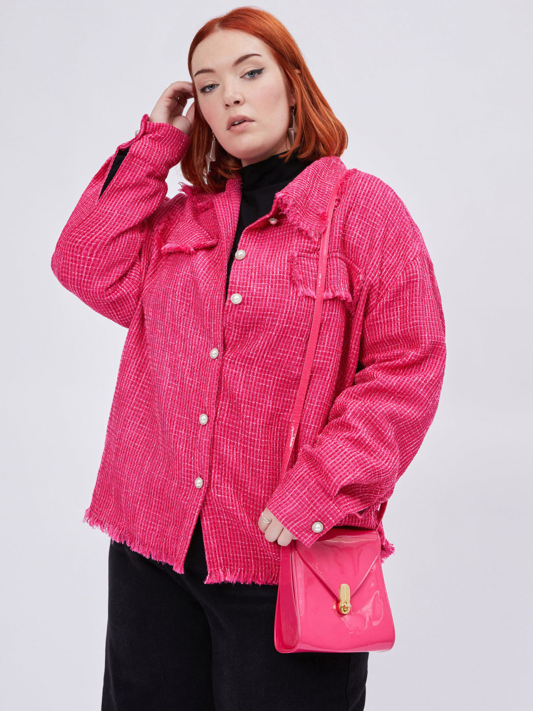 Karierte, zerrissene Jacke von  aus Tweed Kurve & Plus
