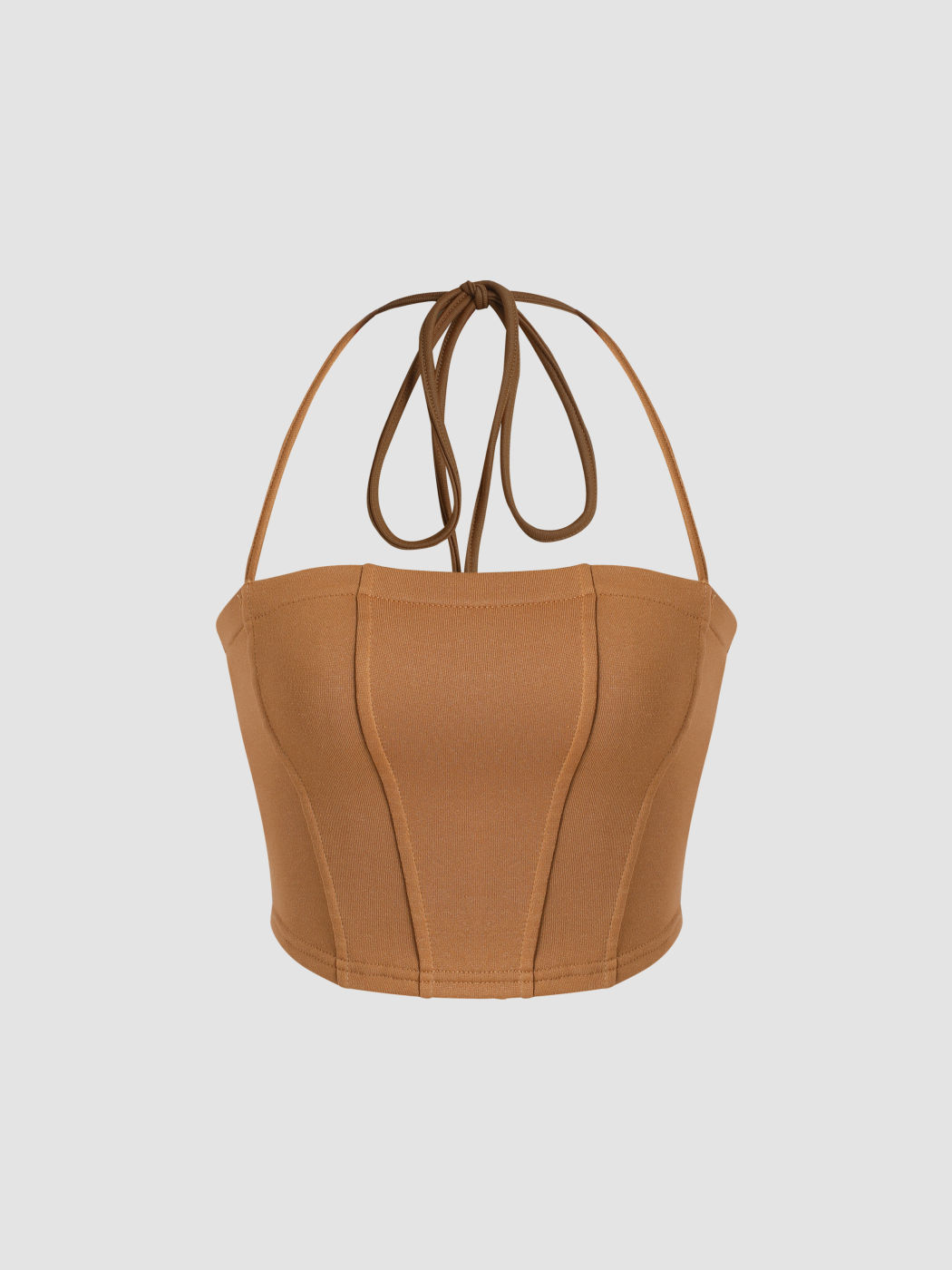 Solides Neckholder-Crop-Top