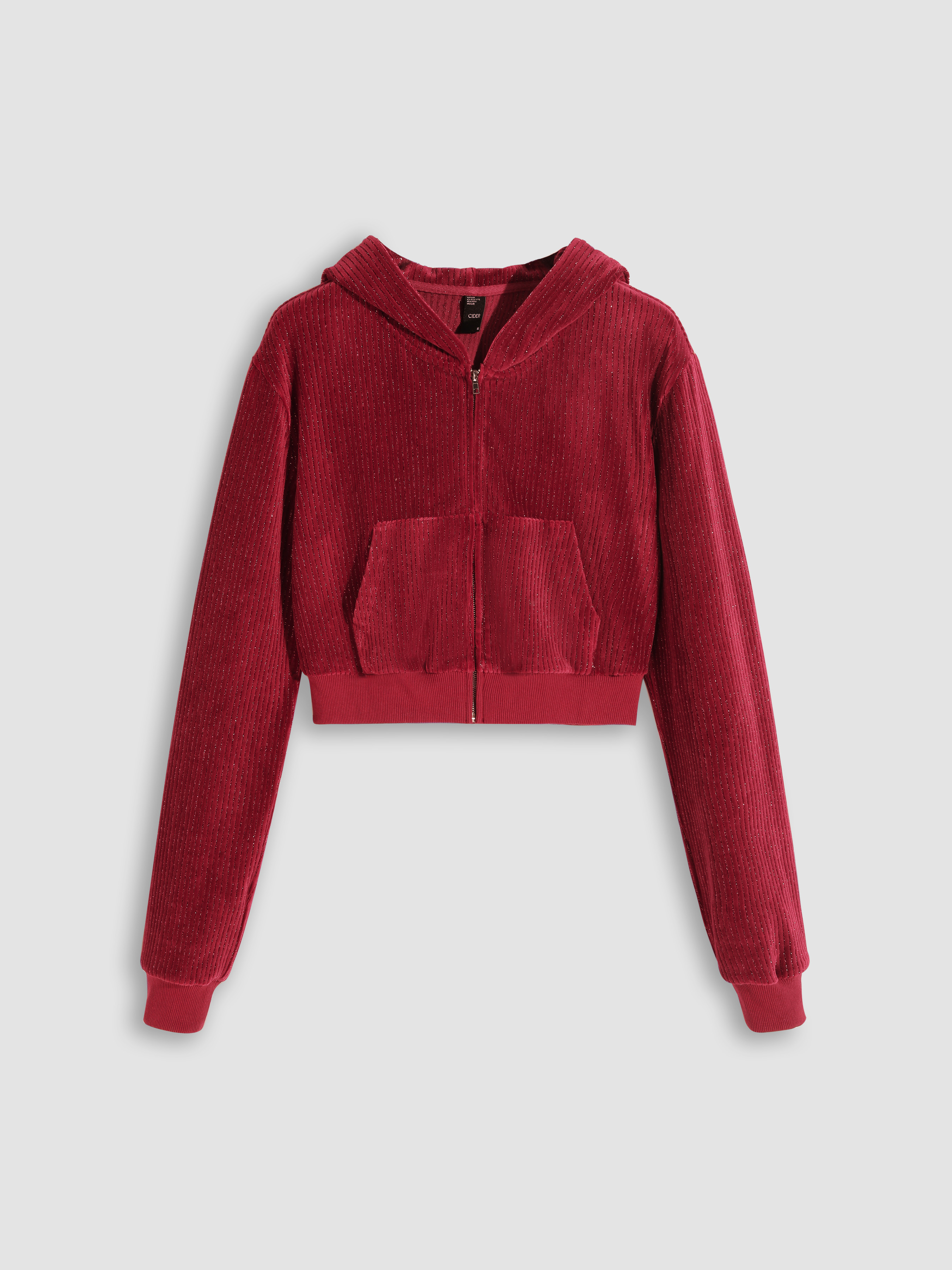 Red cropped best sale hoodie h&m