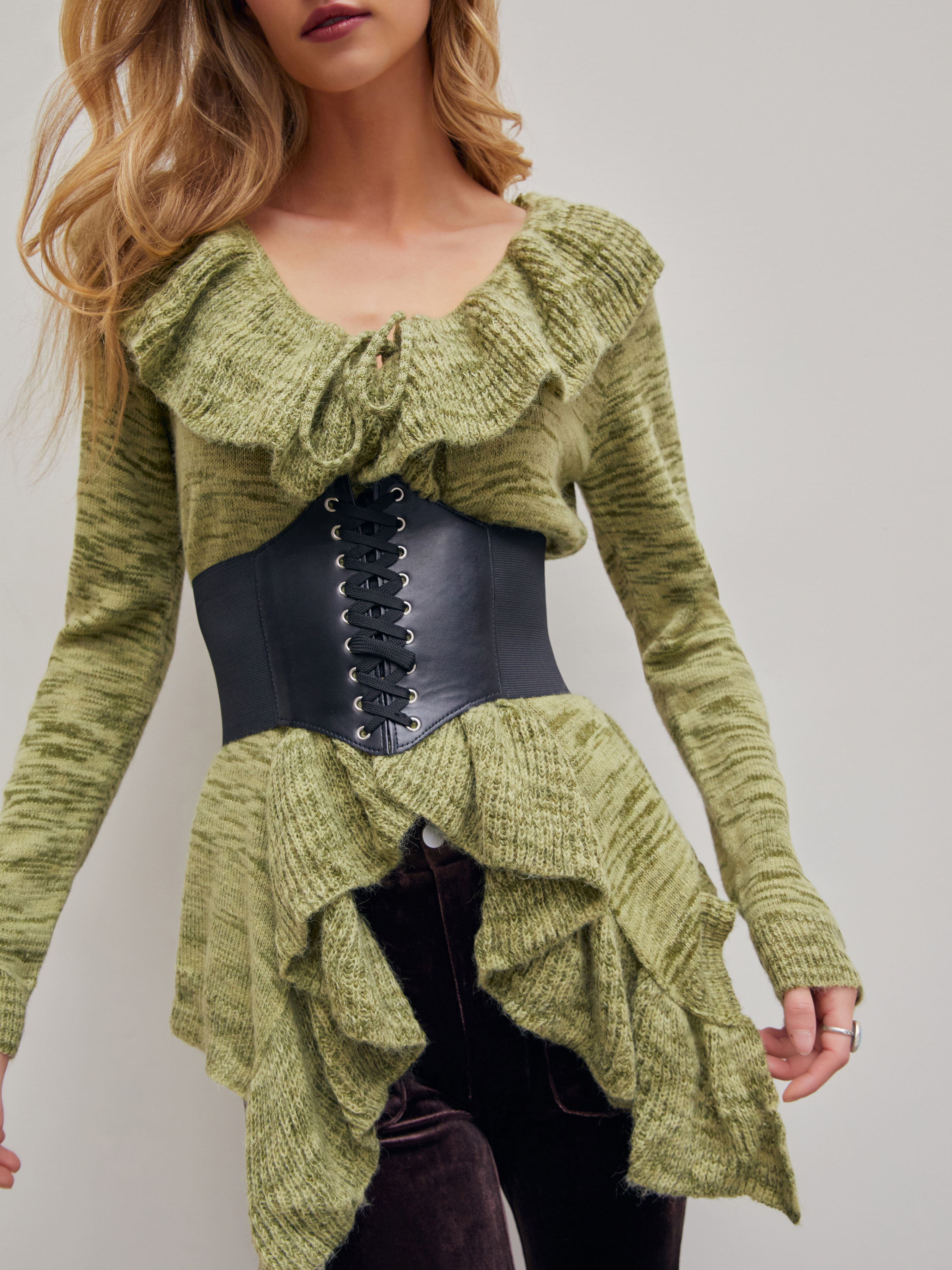 Corset Lace-up Belt - Cider