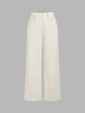 Denim Hochbund Weitbeinige Jeans