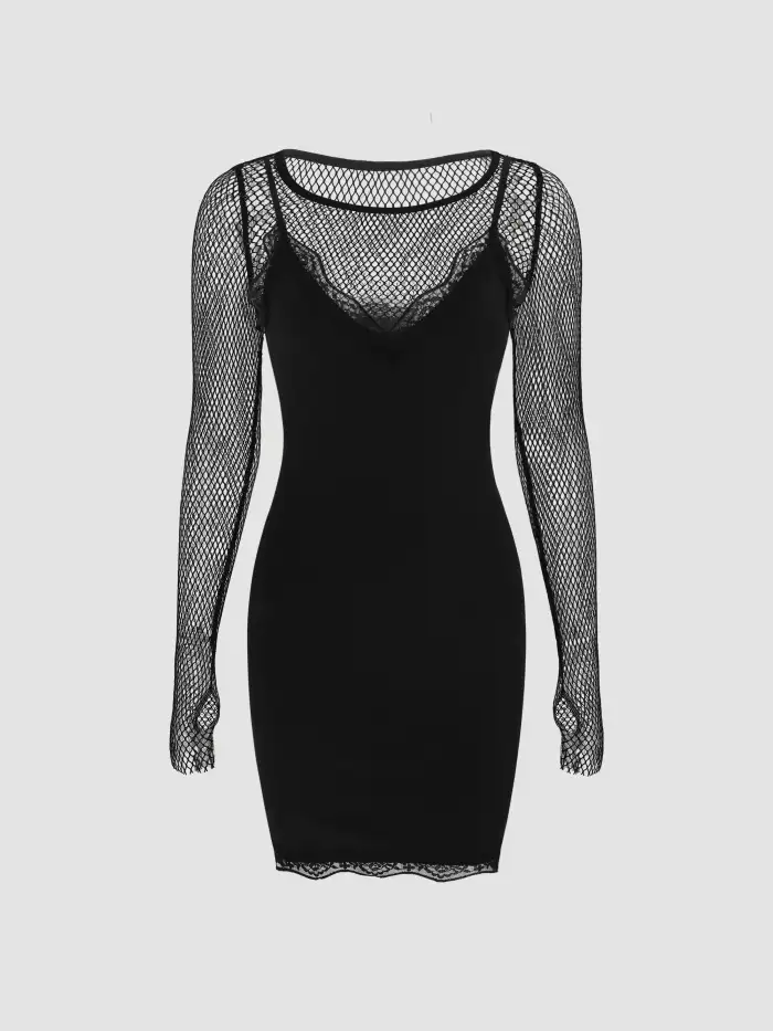 festival fishnet dress Club Exx Fishnet Sequin Cover Up Dress main image 0