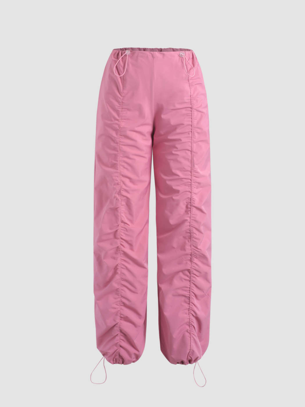Pink Paradise Ruched Parachute Pants - Cider