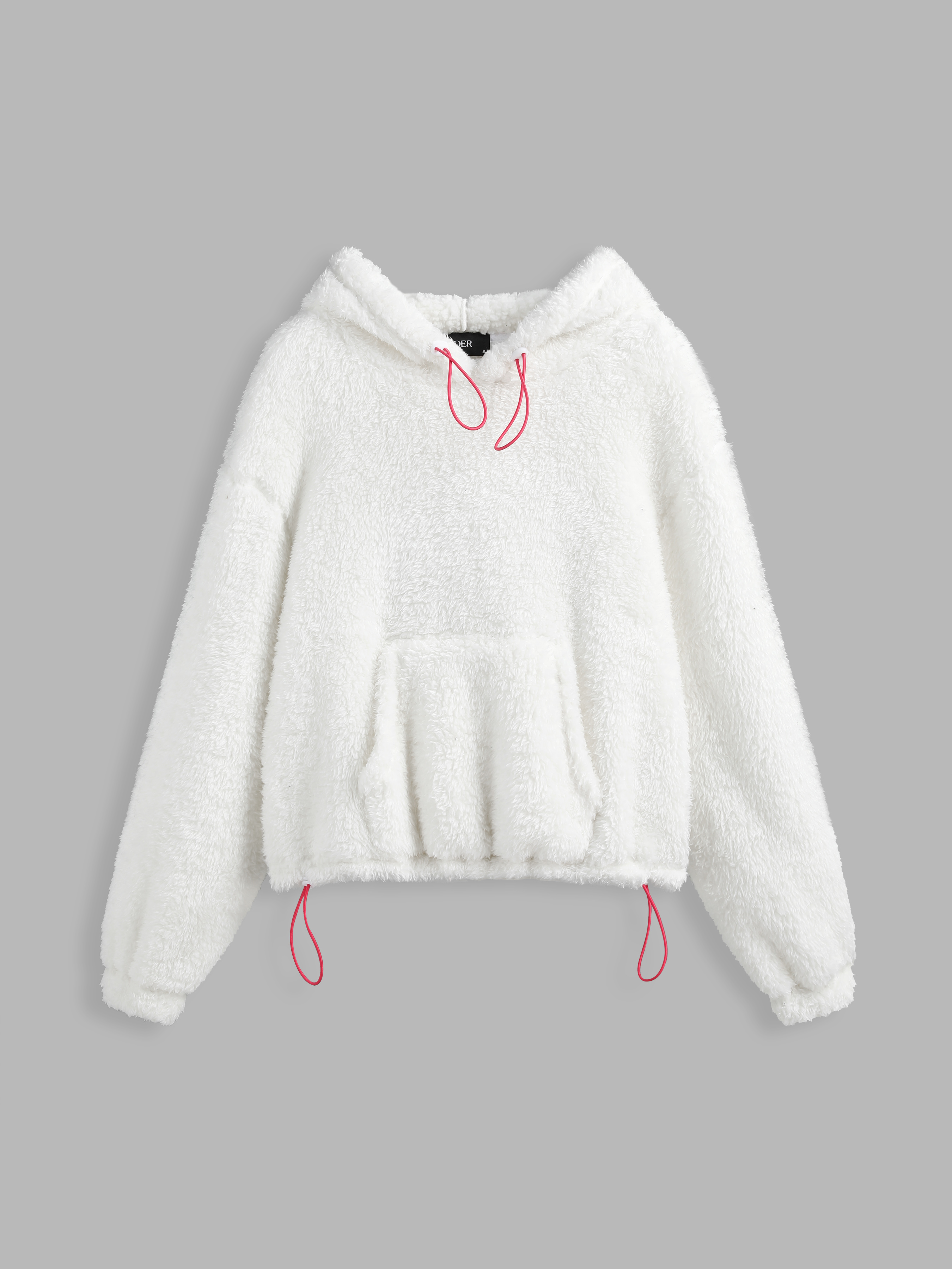 Drawstring discount fluffy hoodie