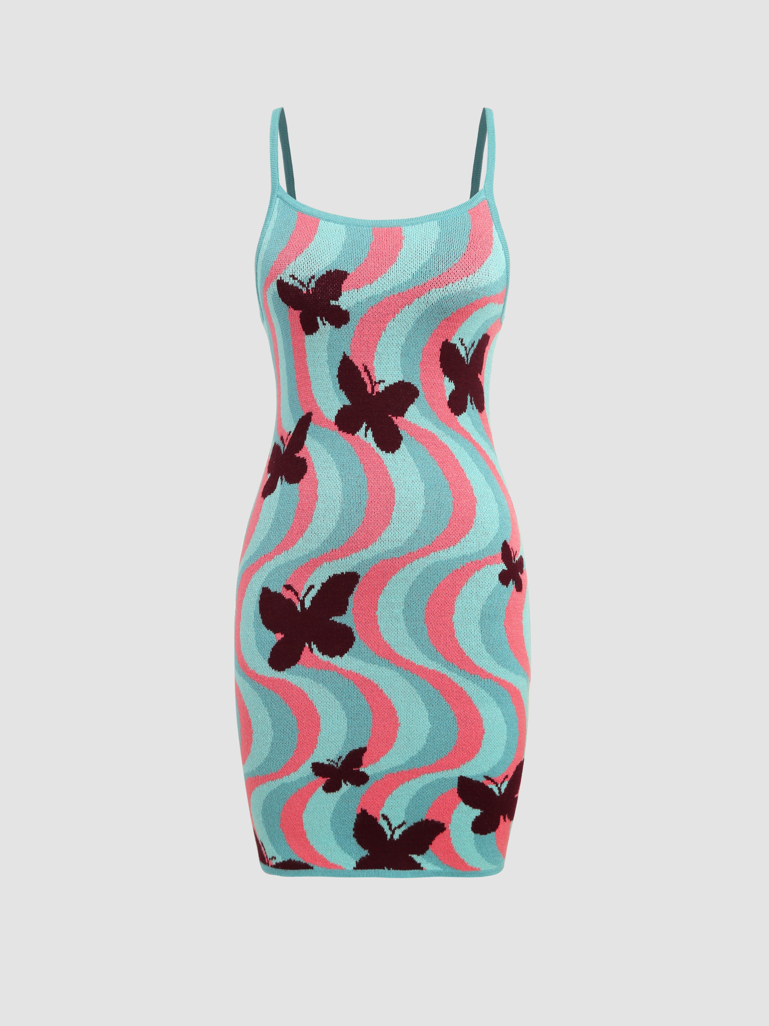 Knit Butterfly Cami Short Dress Cider