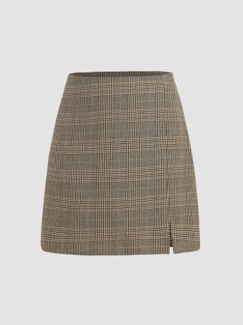 Hundszahn-Oberbund-Split-Miniskirt