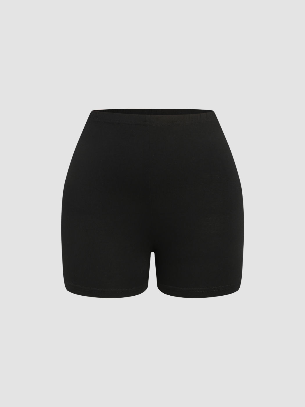 Y2K Outfits Solid Knitted Mini Bike Shorts For Daily Casual