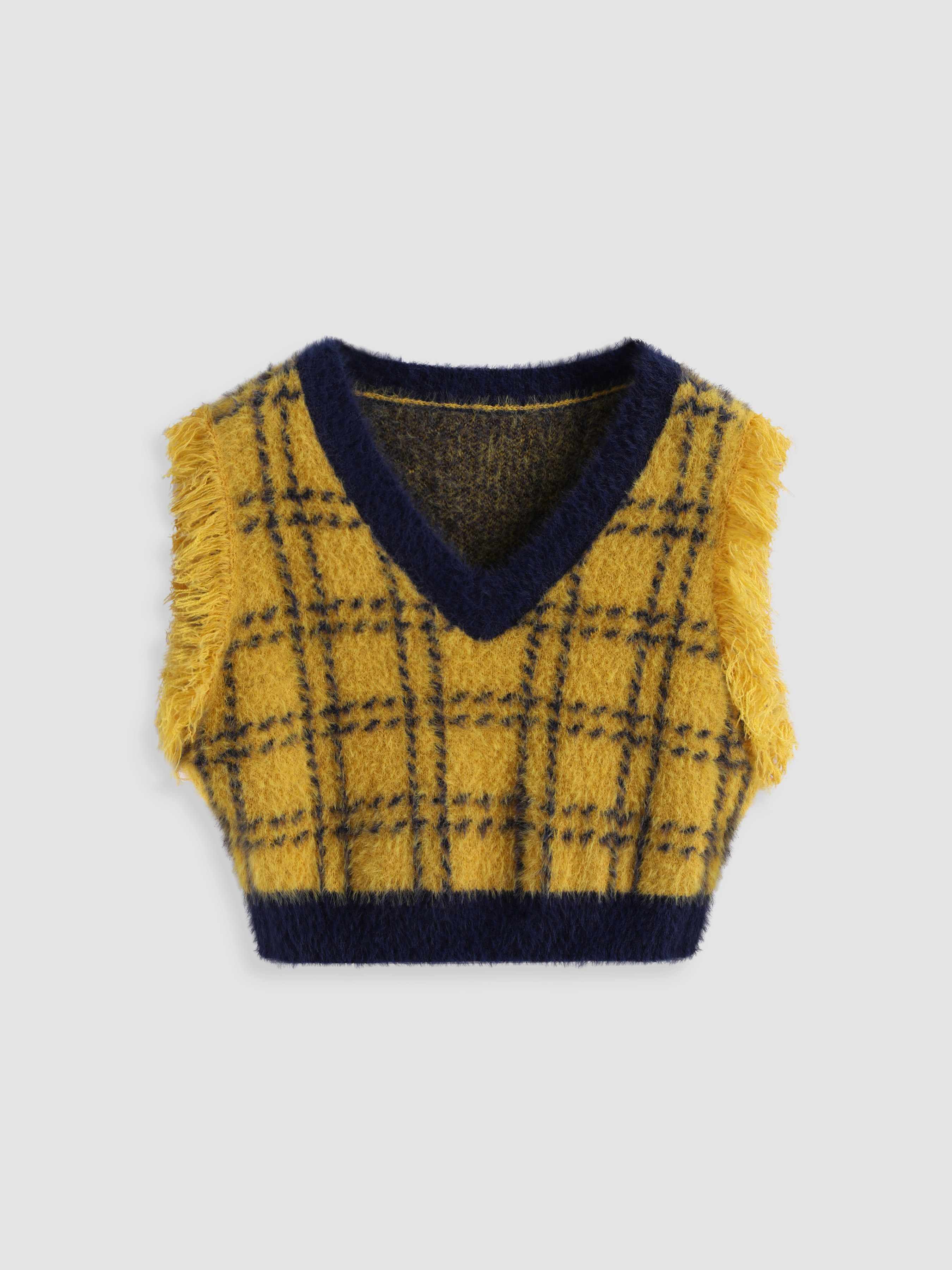 Geometric V-Neck Sweater Vest