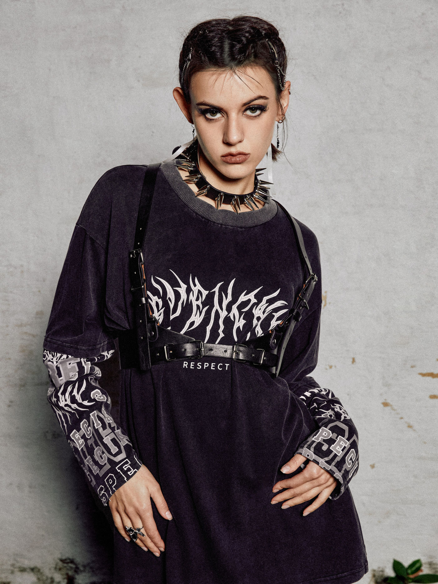 Layered Buckle Harness Belt