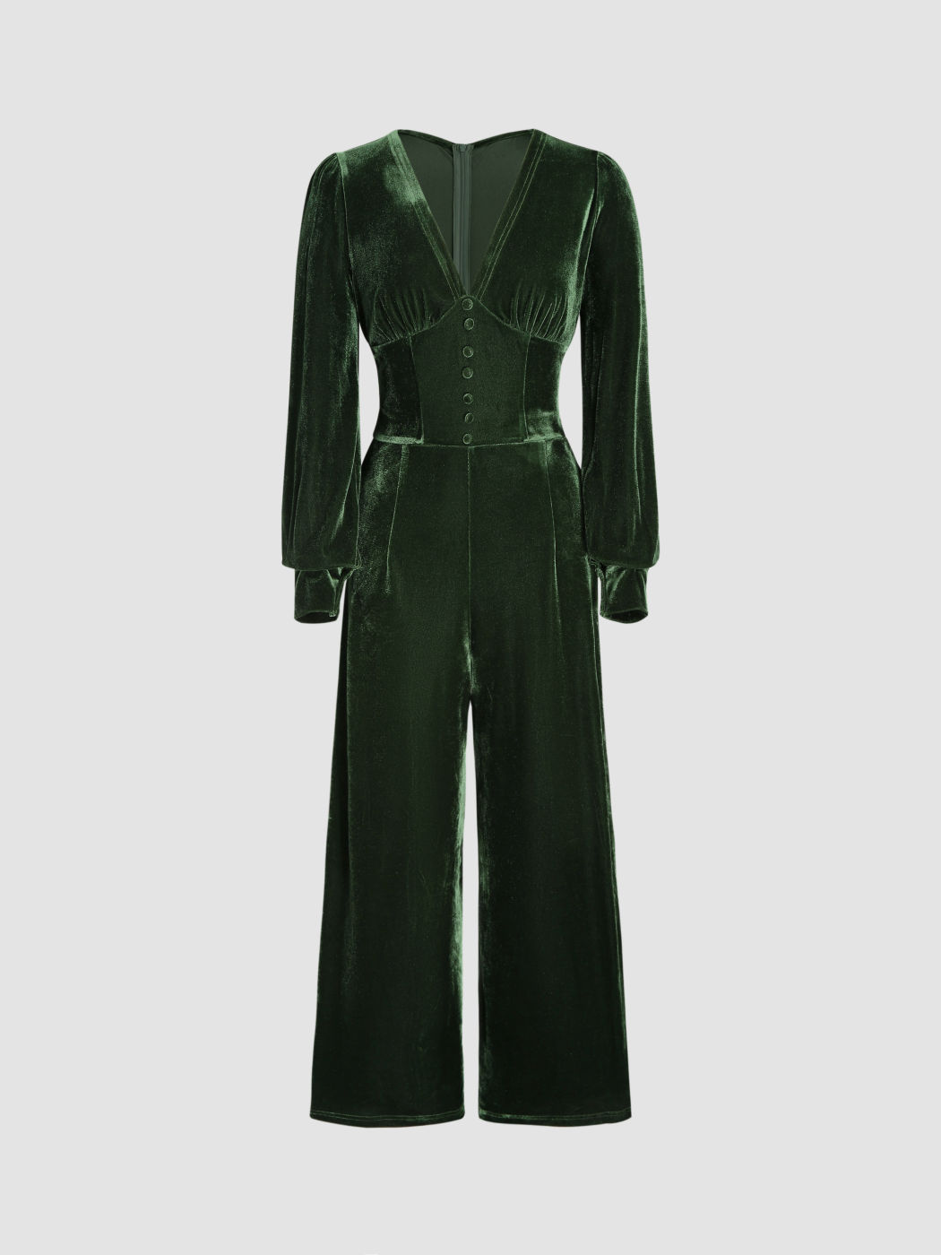 Velvet V-neck Corset Wide Leg Jumpsuit