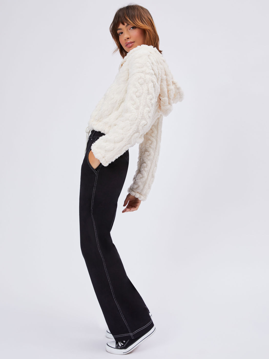 Pantalon large à coutures