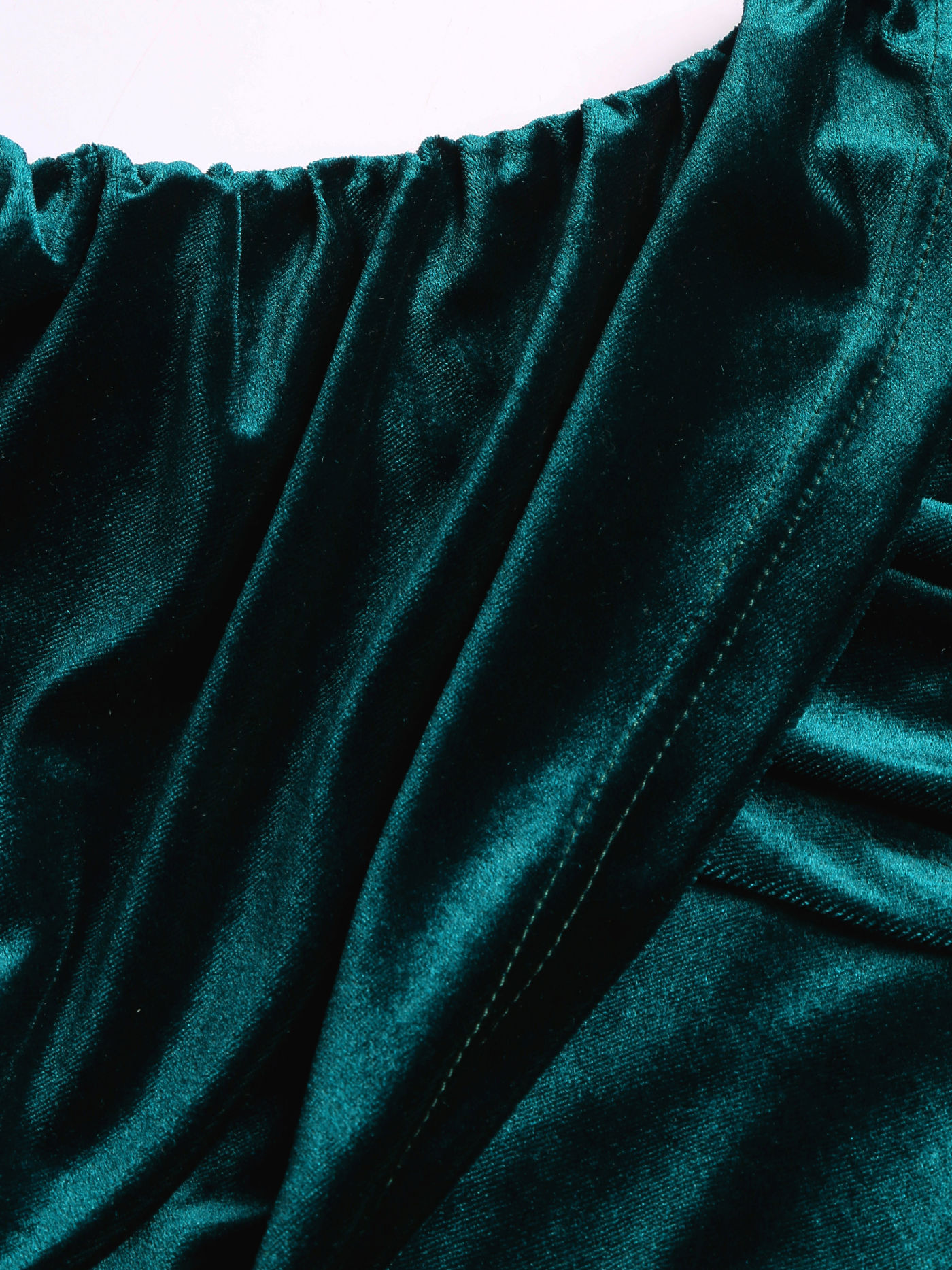 Solid Velvet Scoop Neckline Sleeveless Ruched Jumpsuit Curve & Plus