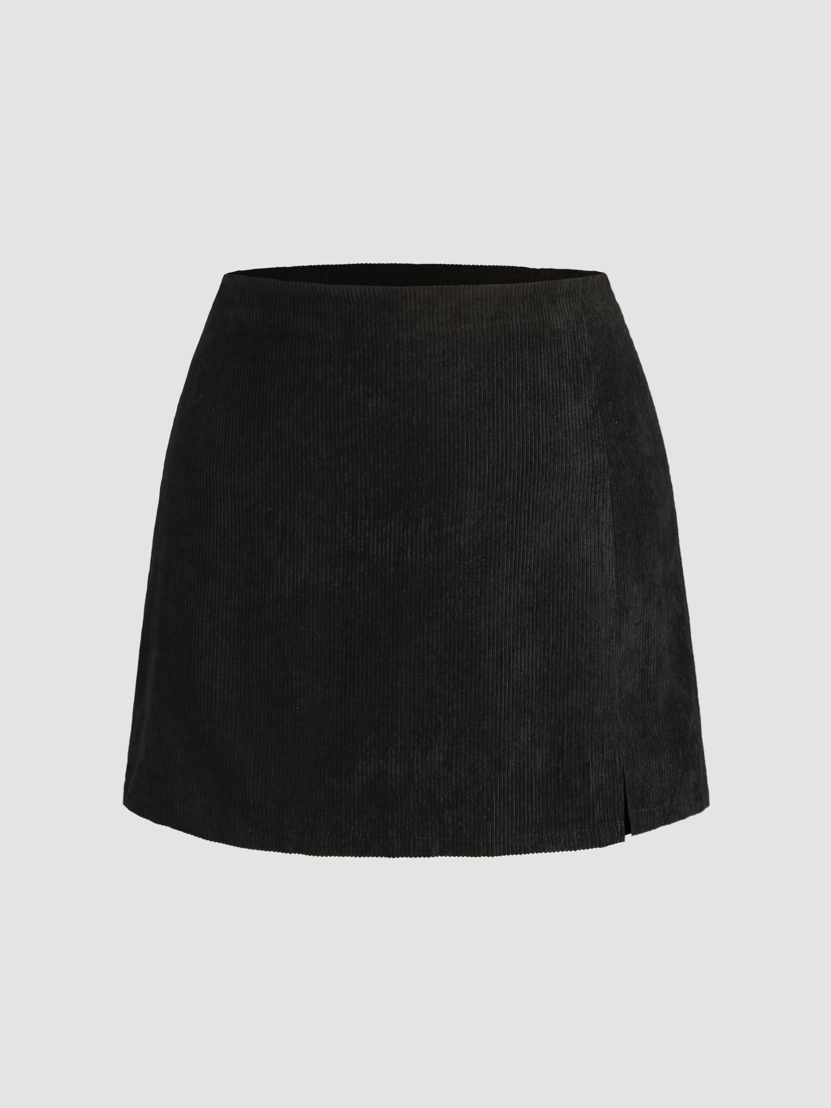 Curve & Plus Corduroy High Waist Split Mini Skirt
