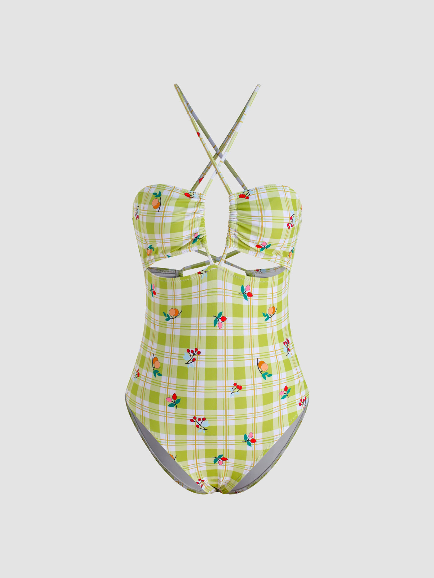 Graphic Pattern Halter One Piece Swimsuit