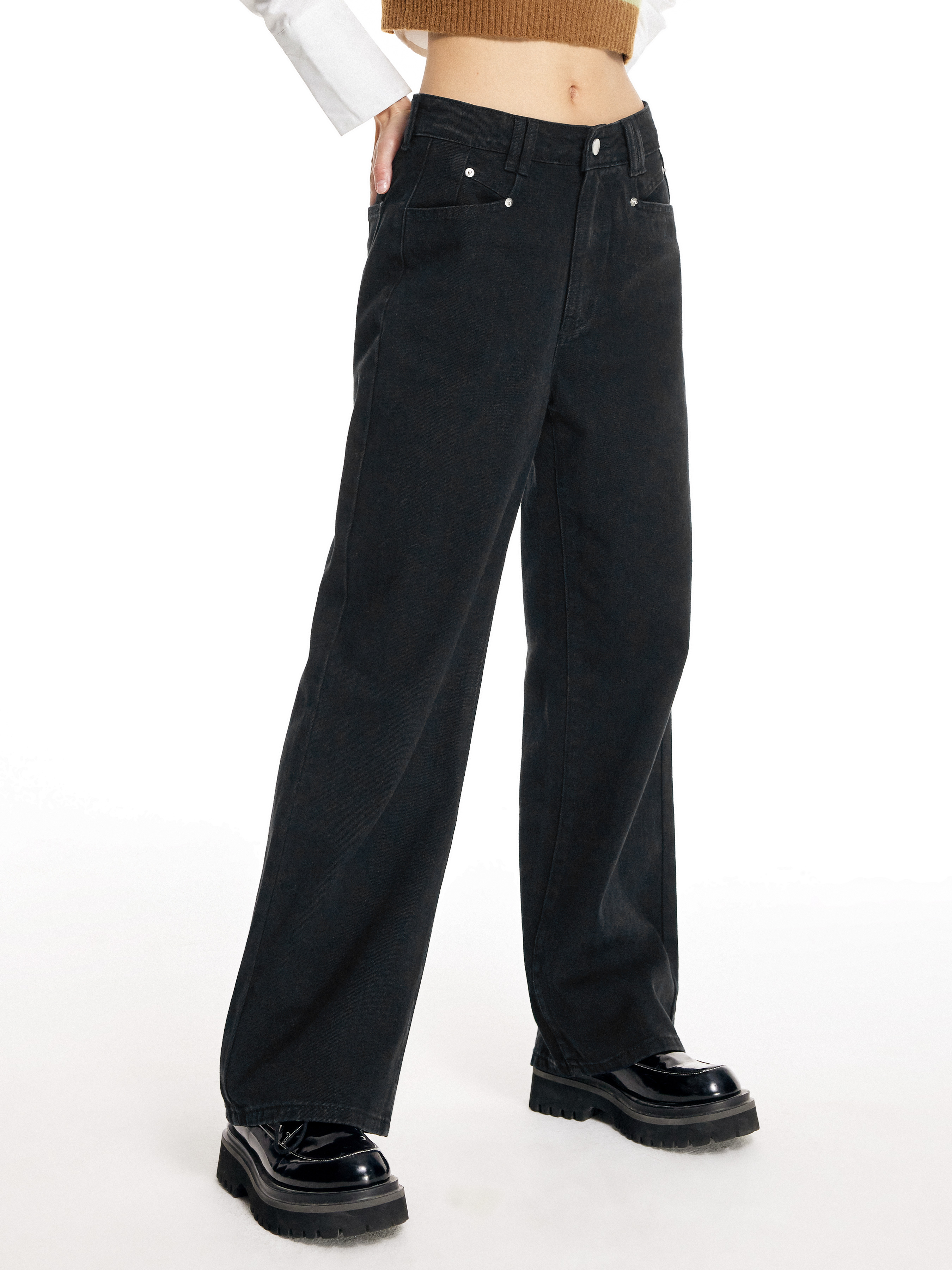 Denim High Waist Wide Leg Jeans