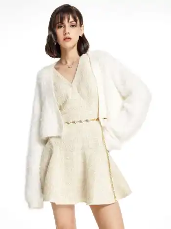 Solid Fluffy Crop Cardigan