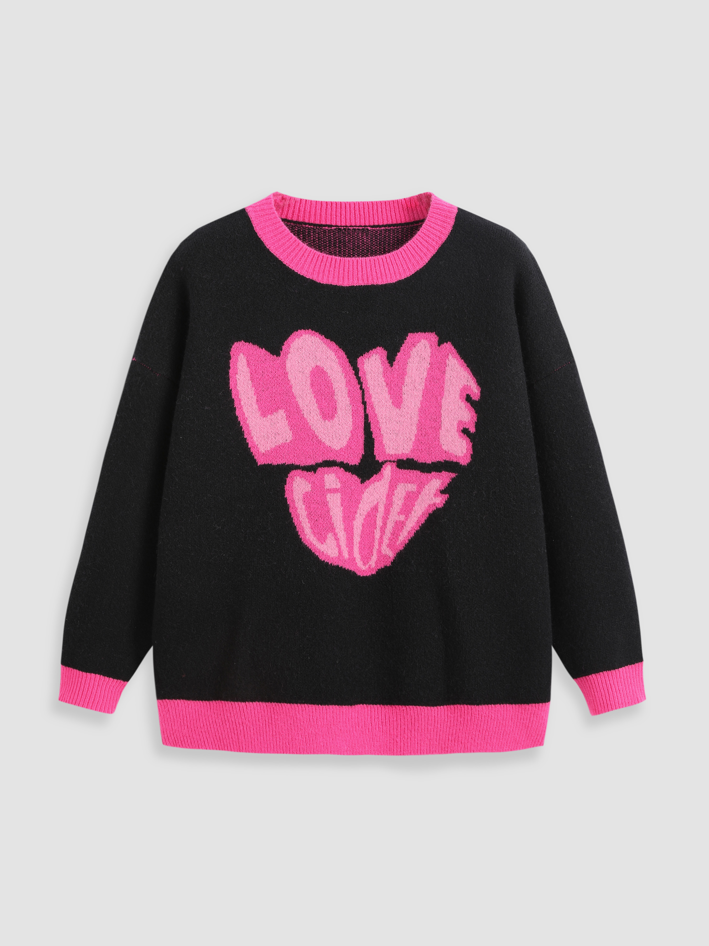 Curve & Plus Love Cider Knit Long Sleeve Top For School Daily Casual