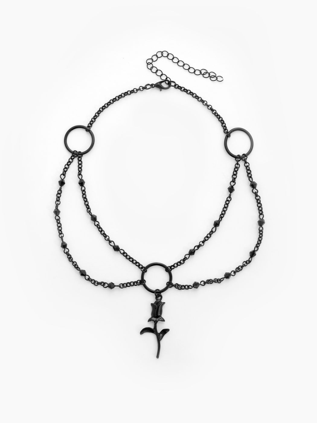 Halskette mit Rosenkettendetail und Anhänger