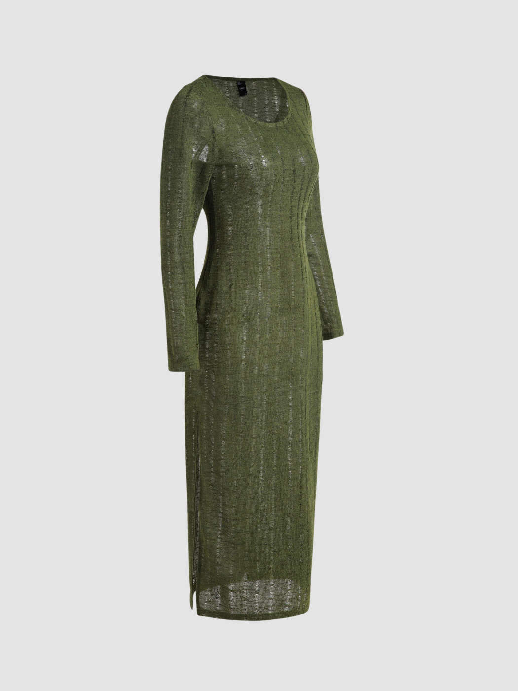 Gold distressed store knitted dress