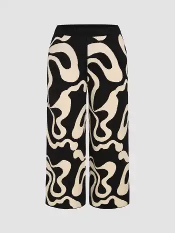 Everyday Illusion Psychedelic Swirl Knit Trousers Curve & Plus