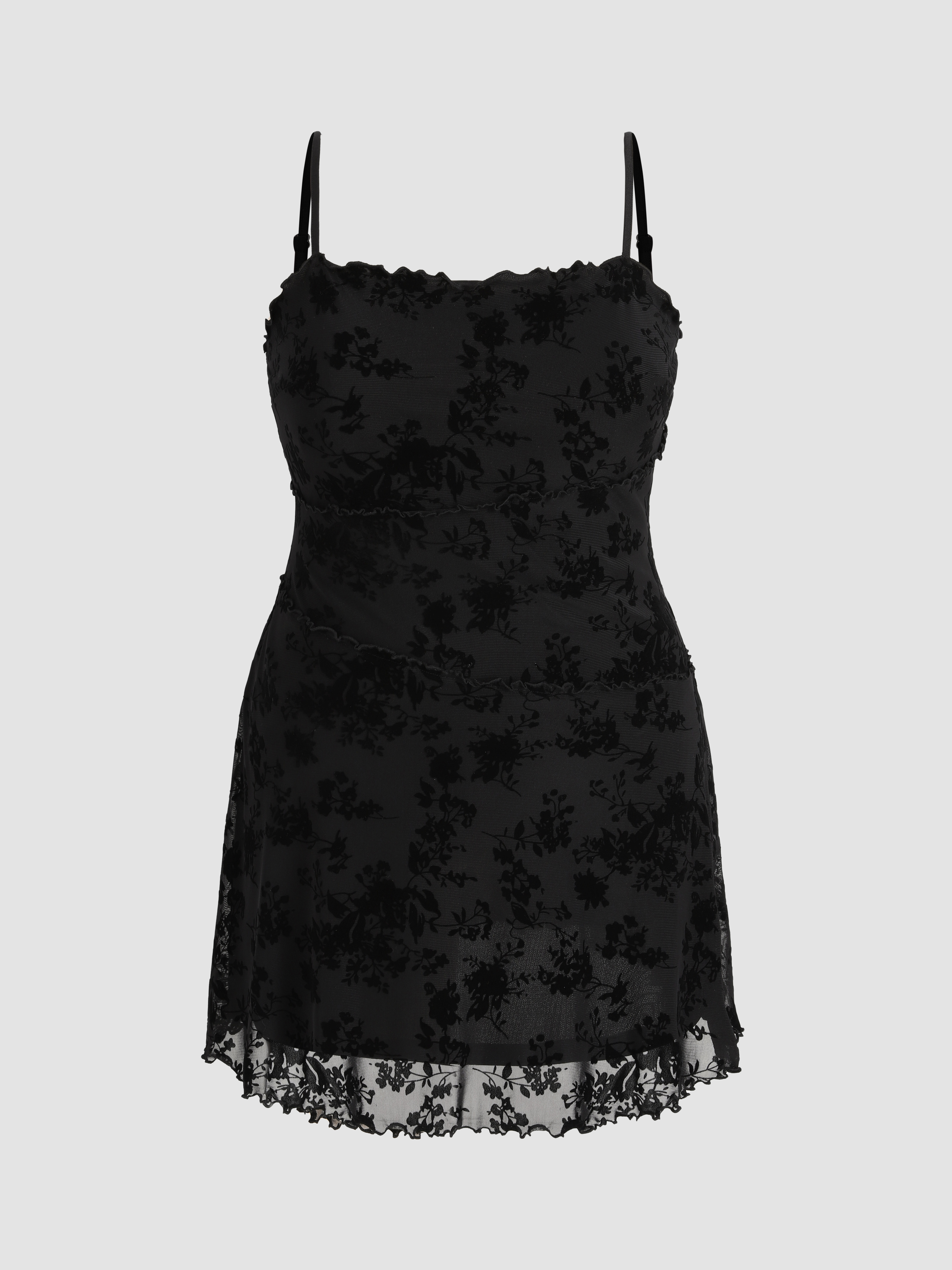 Mesh Floral Lace Mini Dress For Date Music Festival/Live House Party