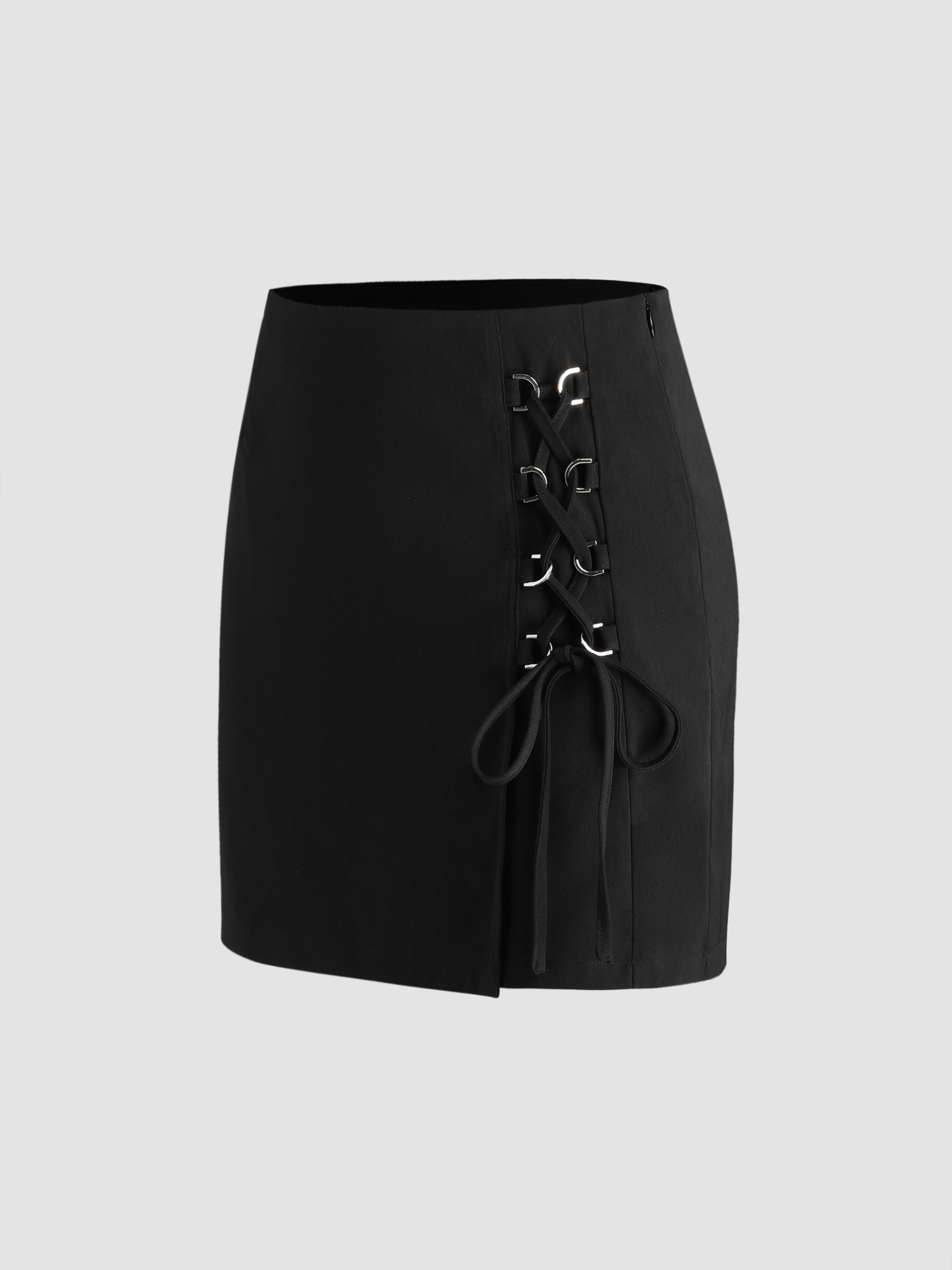 スカート m me eme High waist tiered mini skirt m me eme High waist tiered mini skirt（Textured Satin Halter