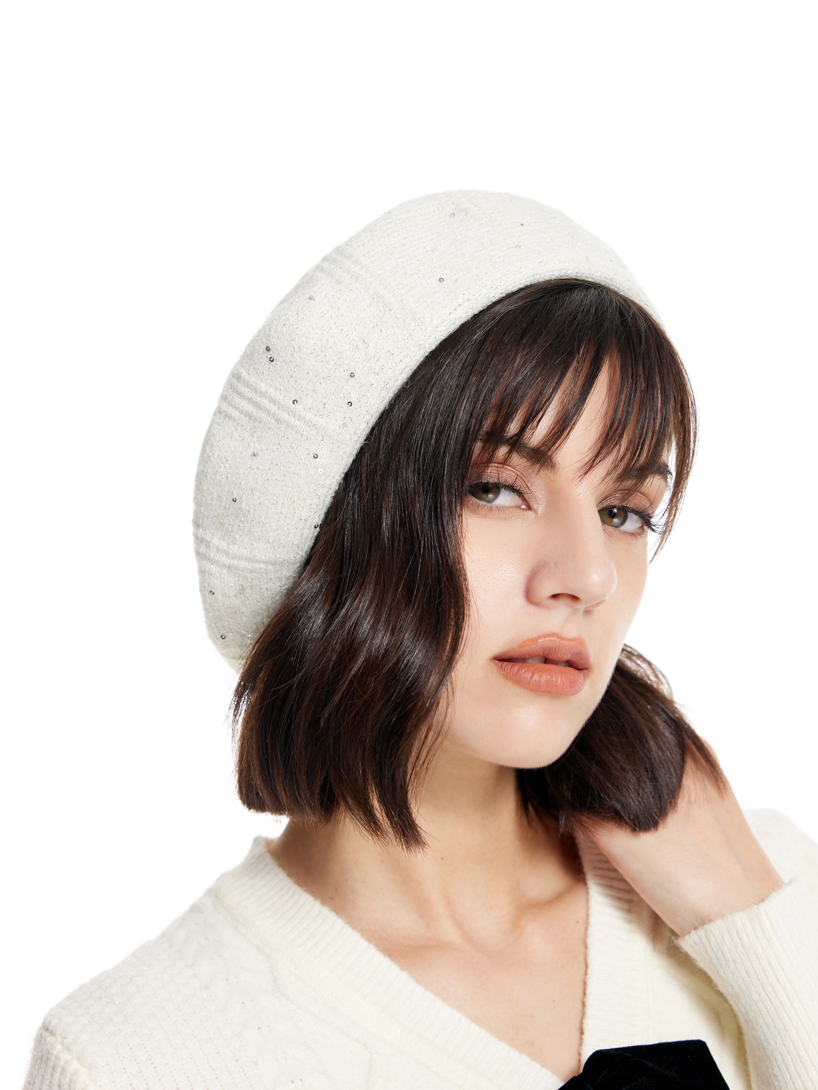 Sequin Beret Hat For School Work