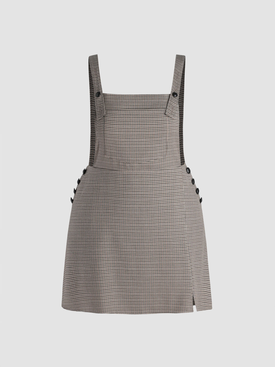 Mini abito pied de poule con spacco Curvy