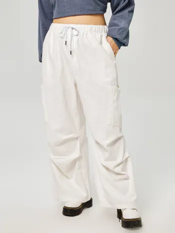 Denim Cargo-Hosen mit Reißverschluss und Taschen Kurve & Plus