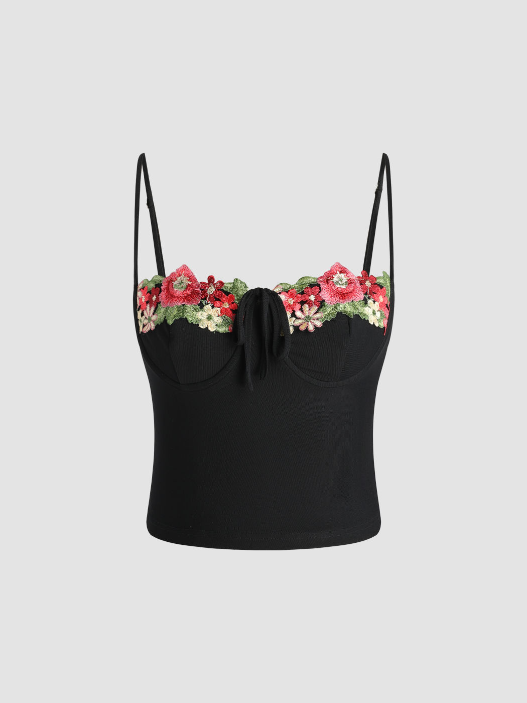 Cami-Crop-Top mit fester floraler Spitze