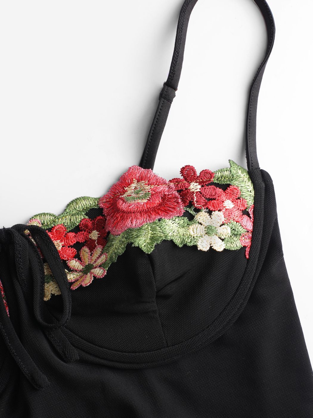 Cami-Crop-Top mit fester floraler Spitze