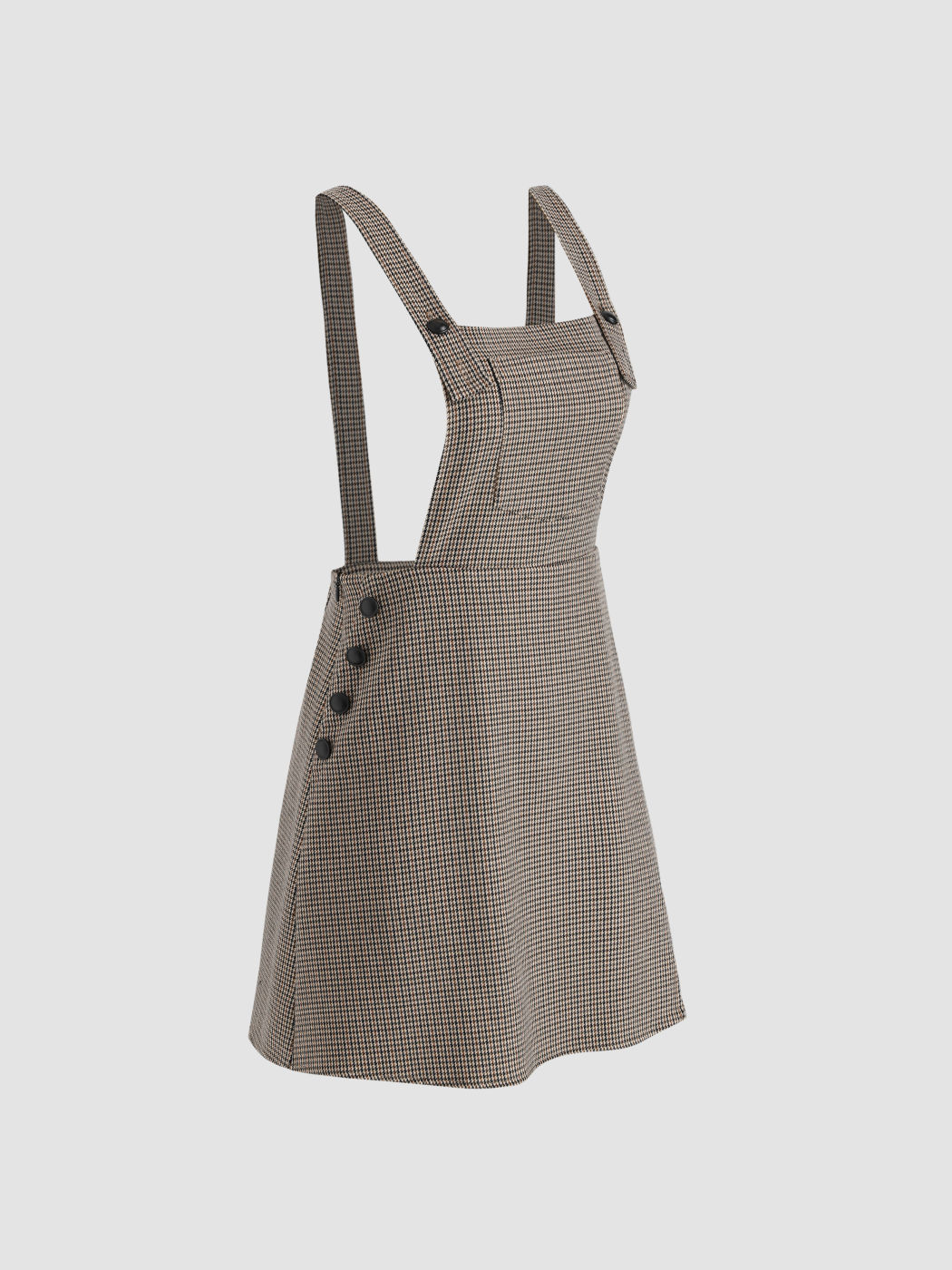 Kurzes Latzkleid mit Hahnentritt-Knopf