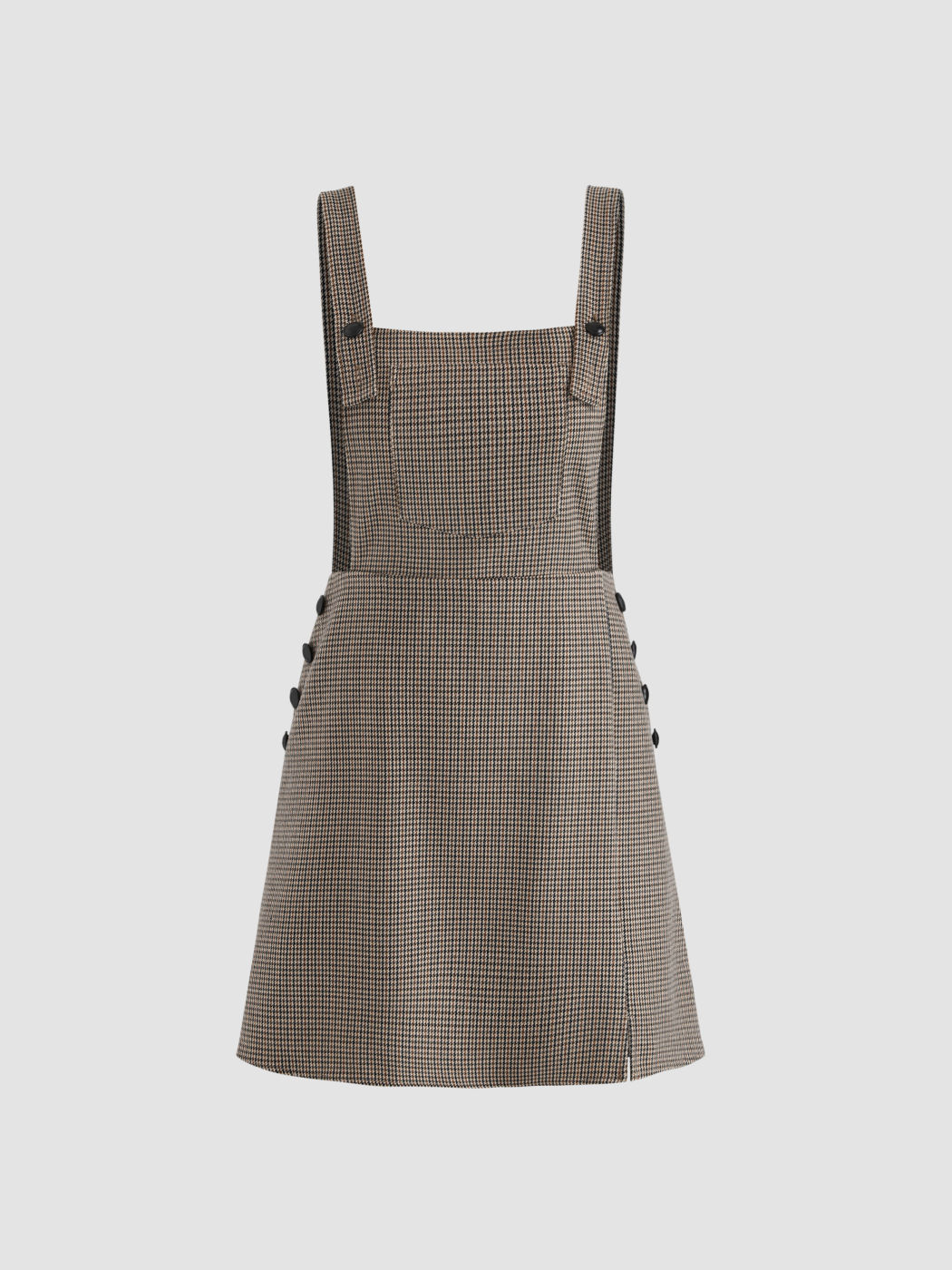 Kurzes Latzkleid mit Hahnentritt-Knopf