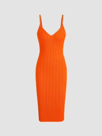  Strick Solids Maxikleid
