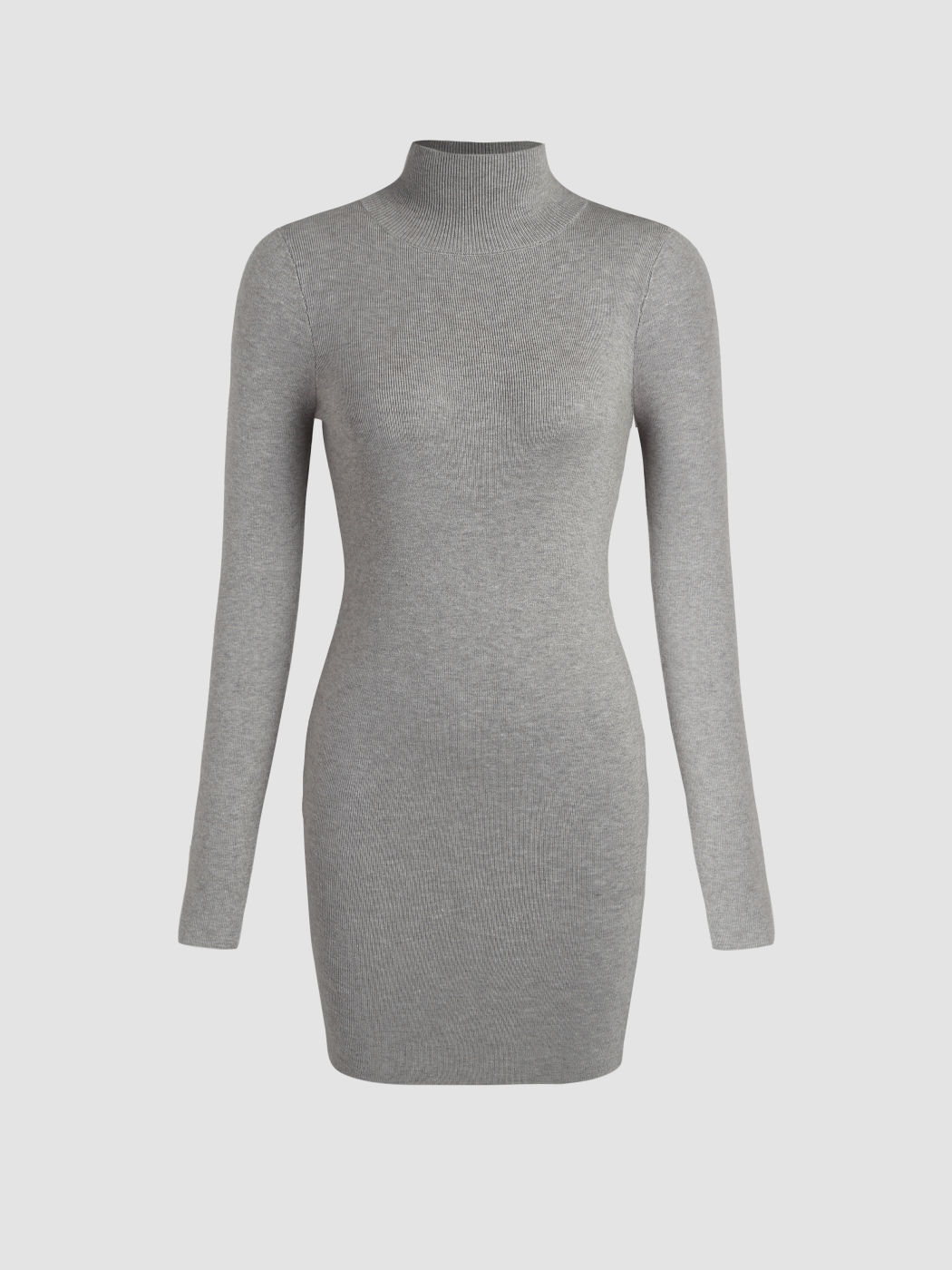 Knit Solid High Neck Mini Dress