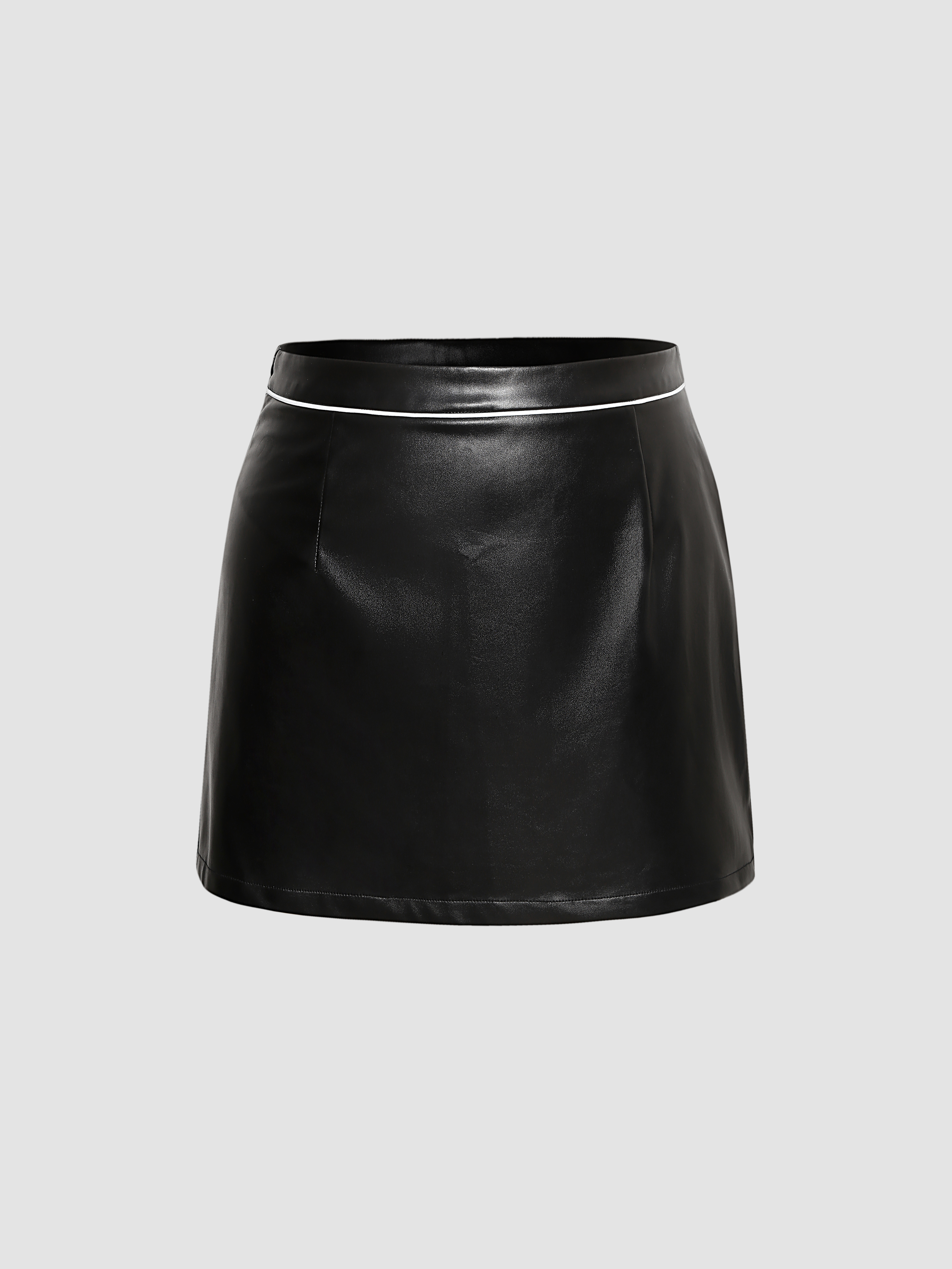 Curve & Plus PU Mini Skirt - Cider