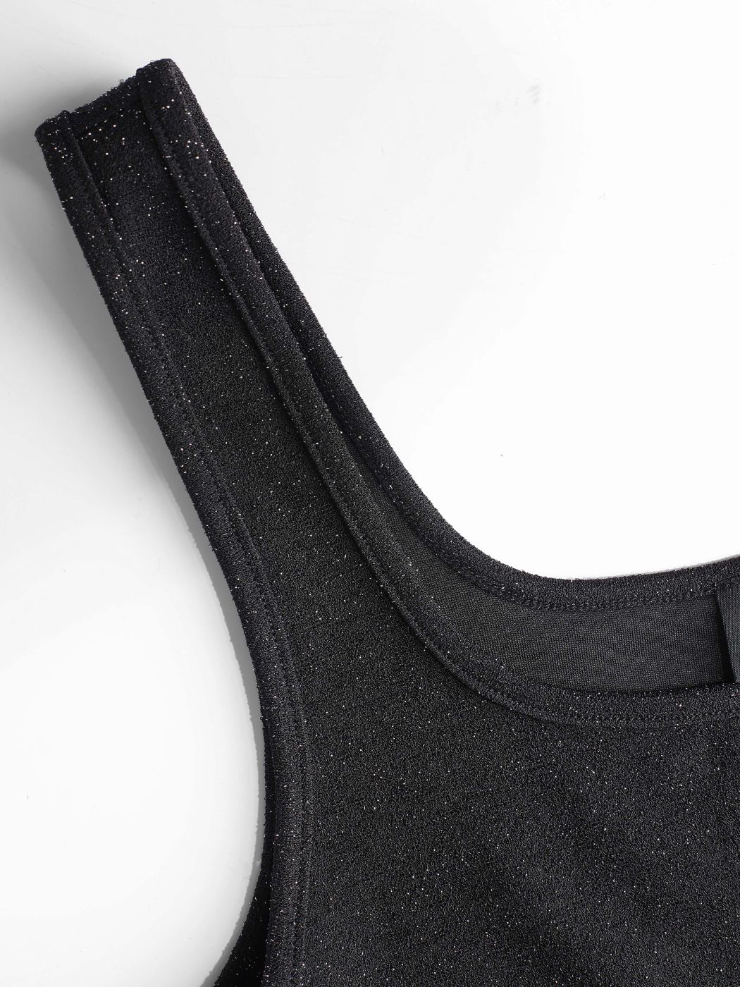 Glitzerndes Cami-Crop-Top mit U-Ausschnitt