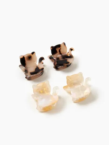  4pcs Cat Pattern Decor Hair Claws  