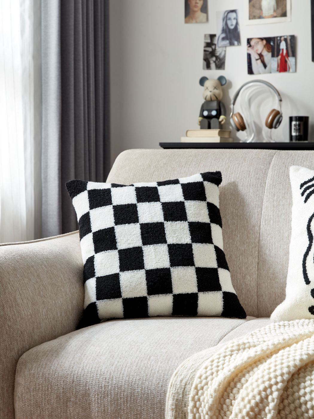 Check Pattern Cushion Cover Without Filler