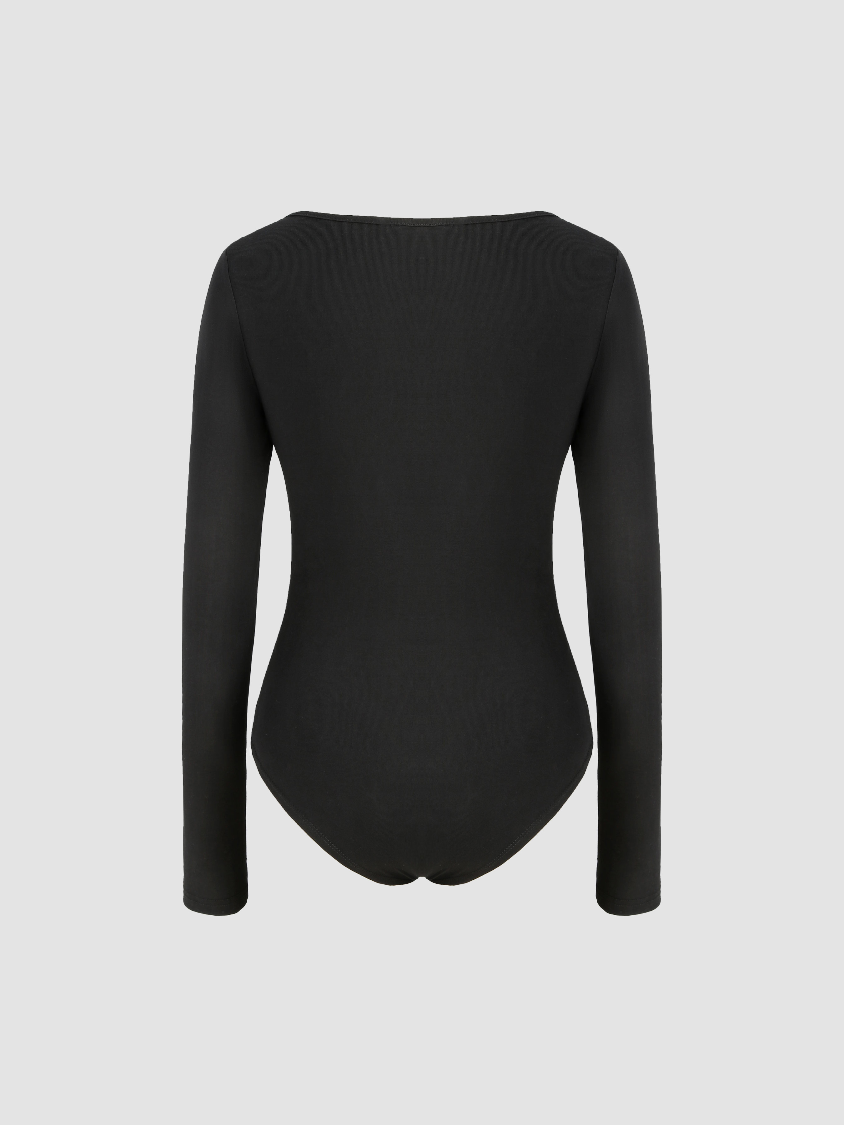 Shape Black Ribbed Long Sleeve Bodysuit