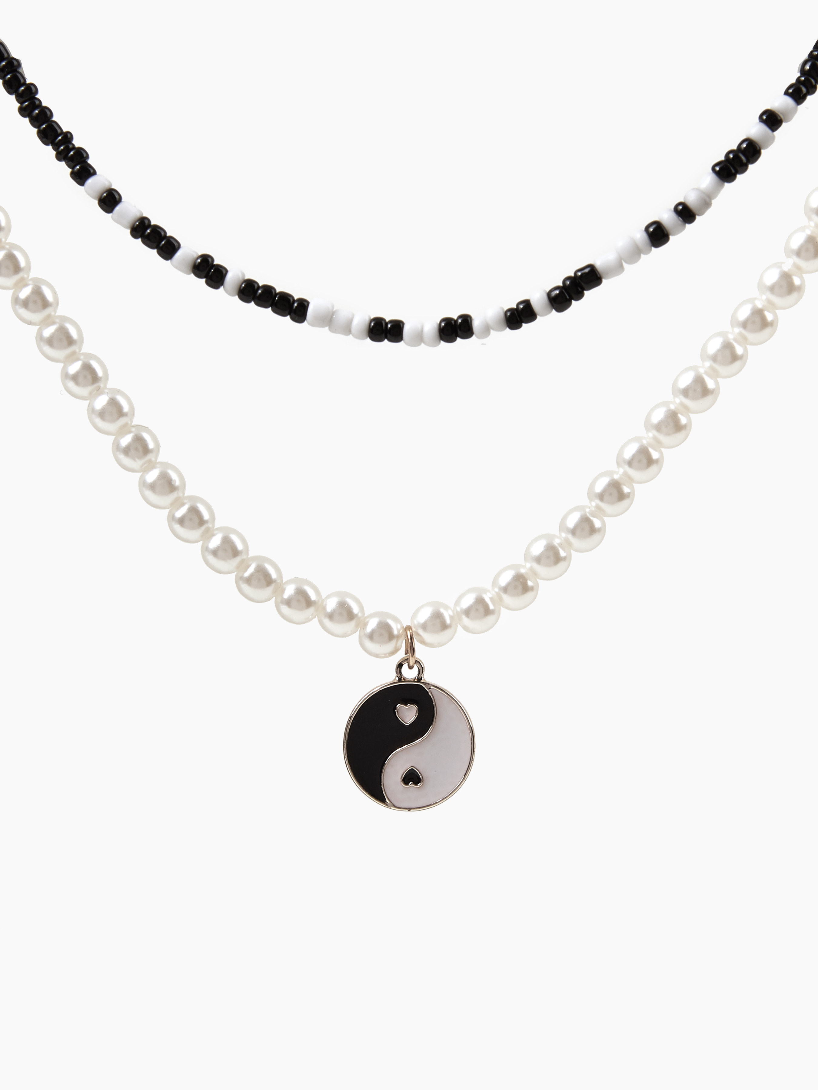 Eight Trigrams Faux Pearl Layered Necklace Cider