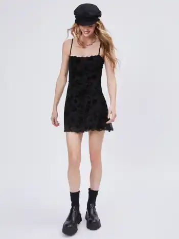 Blumiges Spitzenkleid Mini