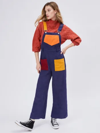 Patchy Cord-Jumpsuit