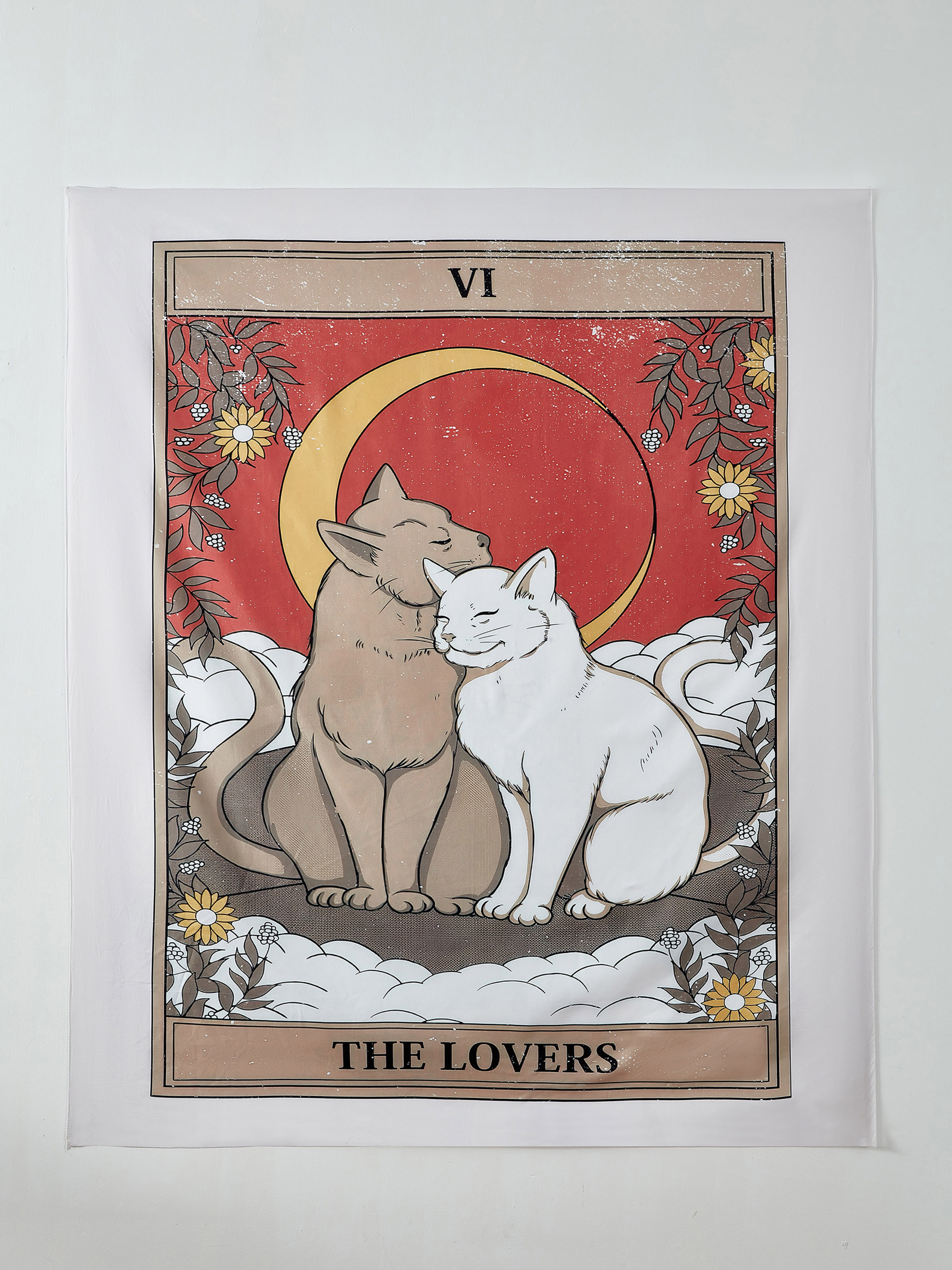 Tarot Card Cat Divination Tapestry